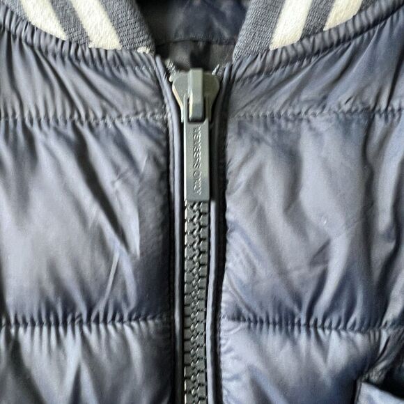Members Only Insulated Quilted Down Full Zip  Jacket Mens XL Blue White Stripes - Picture 9 of 16